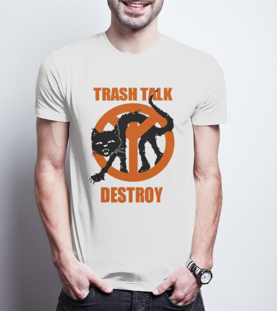 Trash Talk Destroy Cat Peace T-Shirt