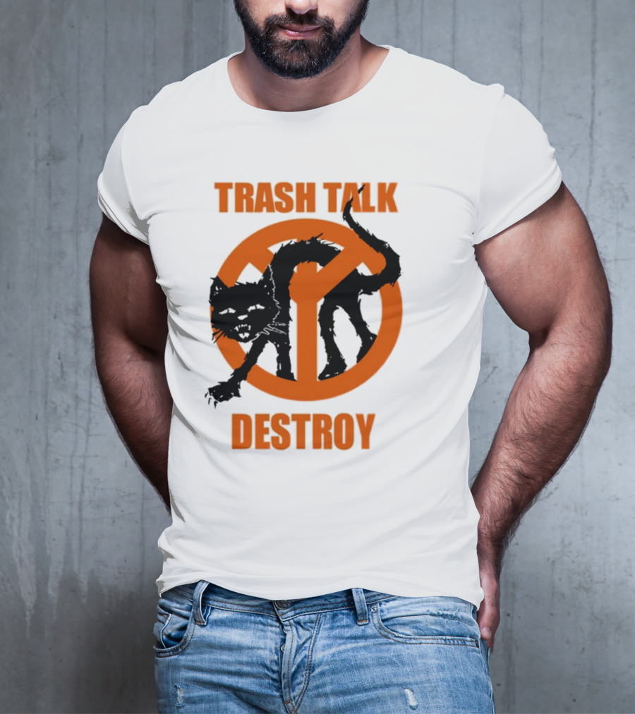 Trash Talk Destroy Cat Peace T-Shirt
