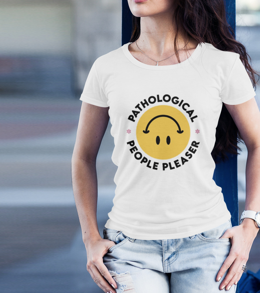 Pathological People Pleaser Smiley Face With Inverted Smile T-Shirt
