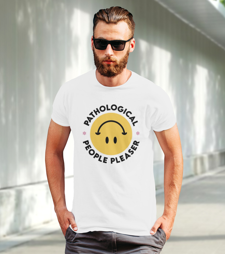 Pathological People Pleaser Smiley Face With Inverted Smile T-Shirt