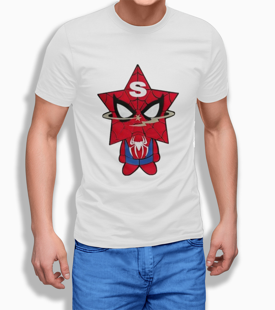Star Character With Superhero Web Icon And Red Suit T-Shirt