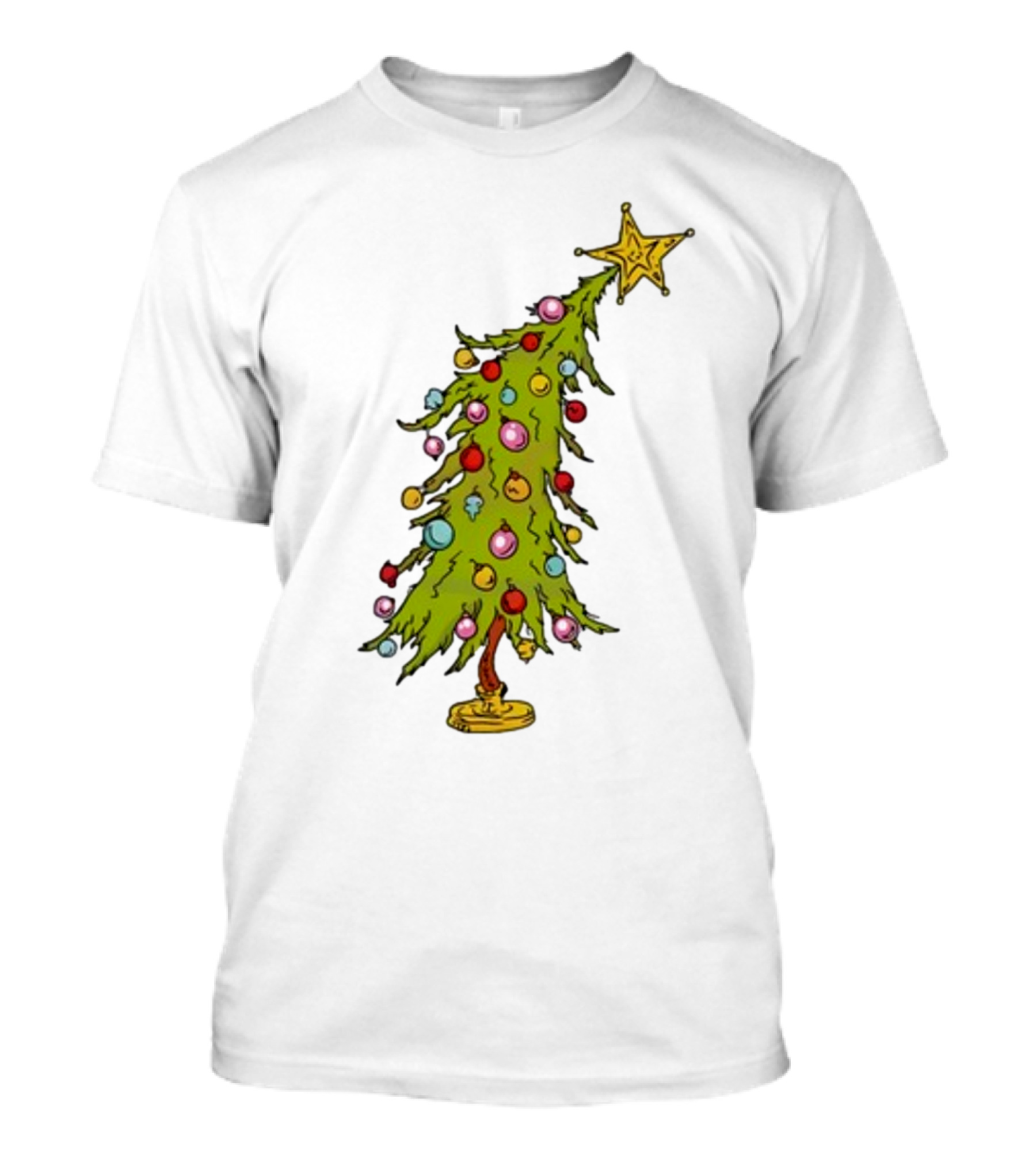 Whimsical Whoville Christmas Tree With Colorful Ornaments And Star Topper T-Shirt
