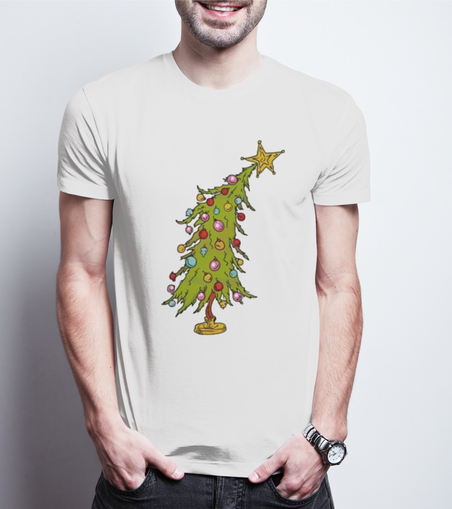 Whimsical Whoville Christmas Tree With Colorful Ornaments And Star Topper T-Shirt