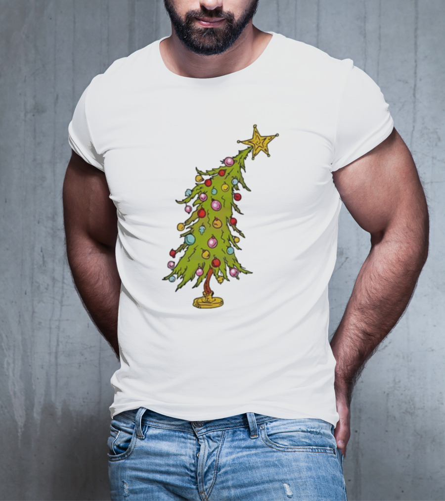 Whimsical Whoville Christmas Tree With Colorful Ornaments And Star Topper T-Shirt