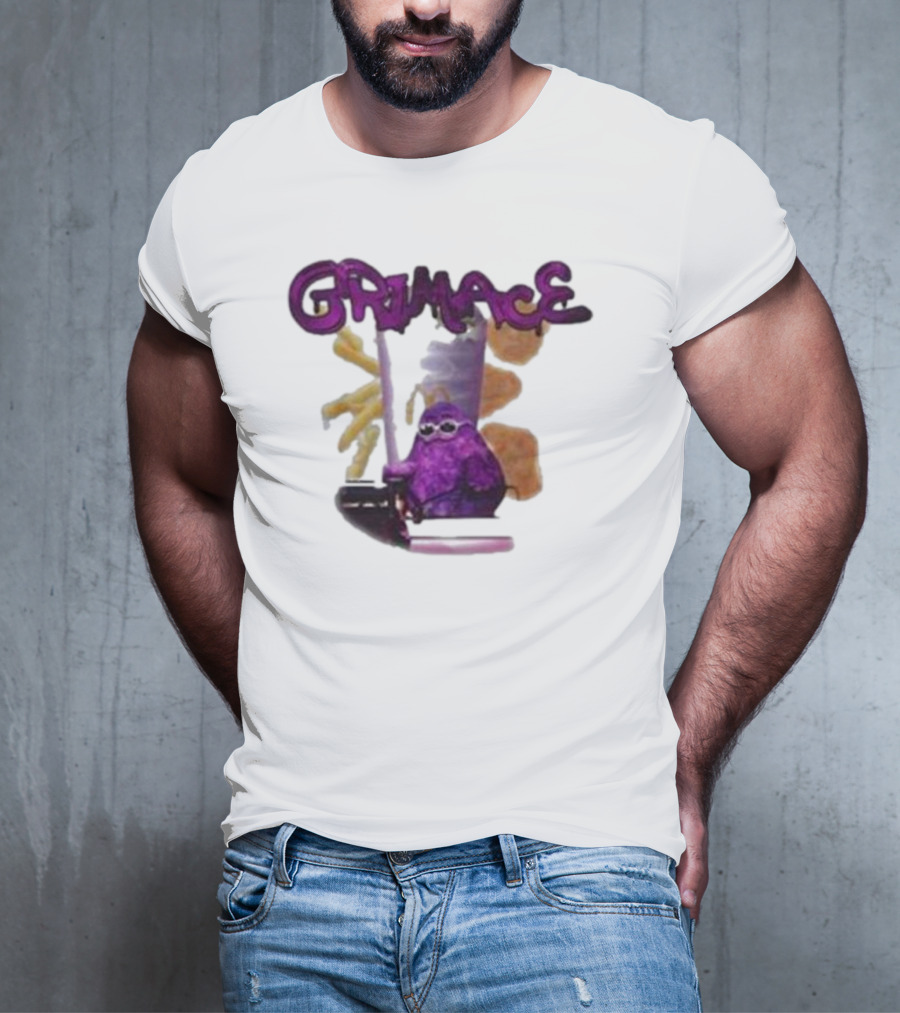 Grimace Giggle Grab Purple Character With Sunglasses T-Shirt