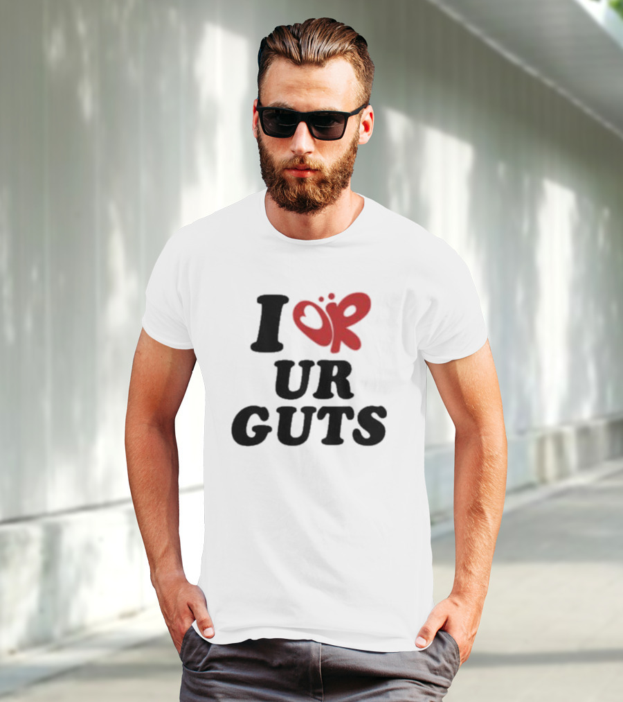 I Love Your Guts Text With Red Heart T-Shirt