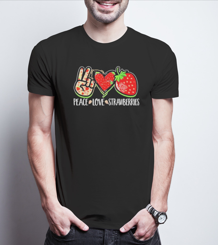 Peace And Love For Strawberry Fans T-Shirt