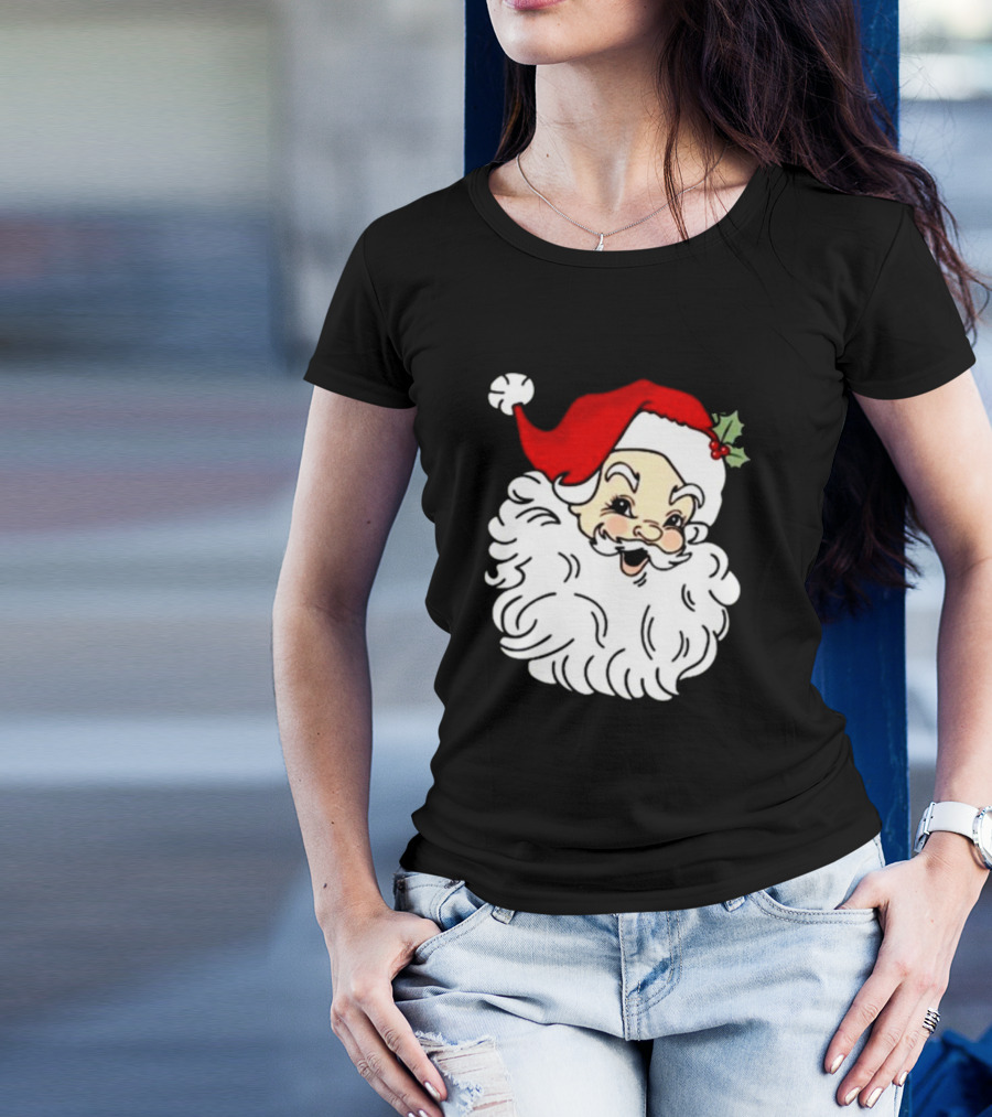 Retro Santa Christmas Holly Jolly Icon 3 4 T-Shirt