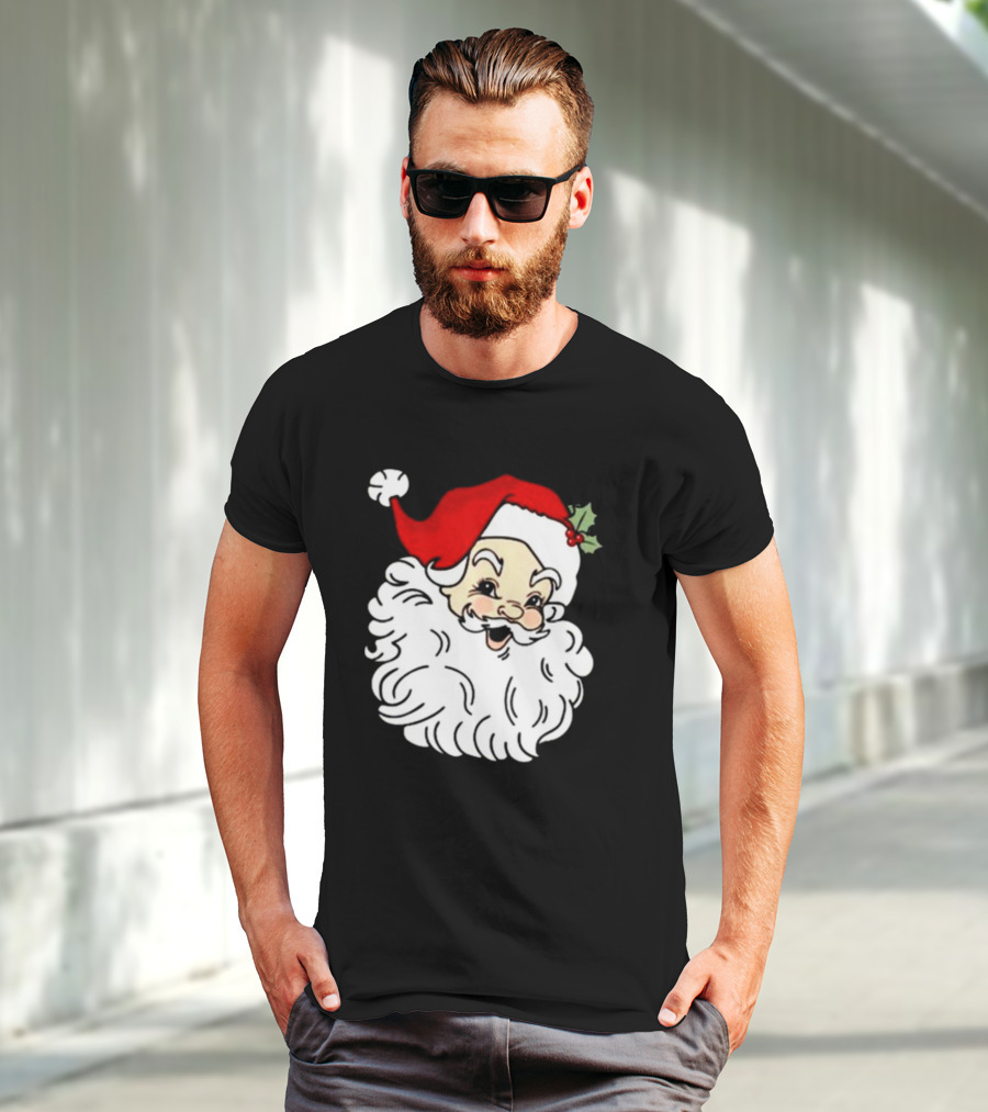 Retro Santa Christmas Holly Jolly Icon 3 4 T-Shirt