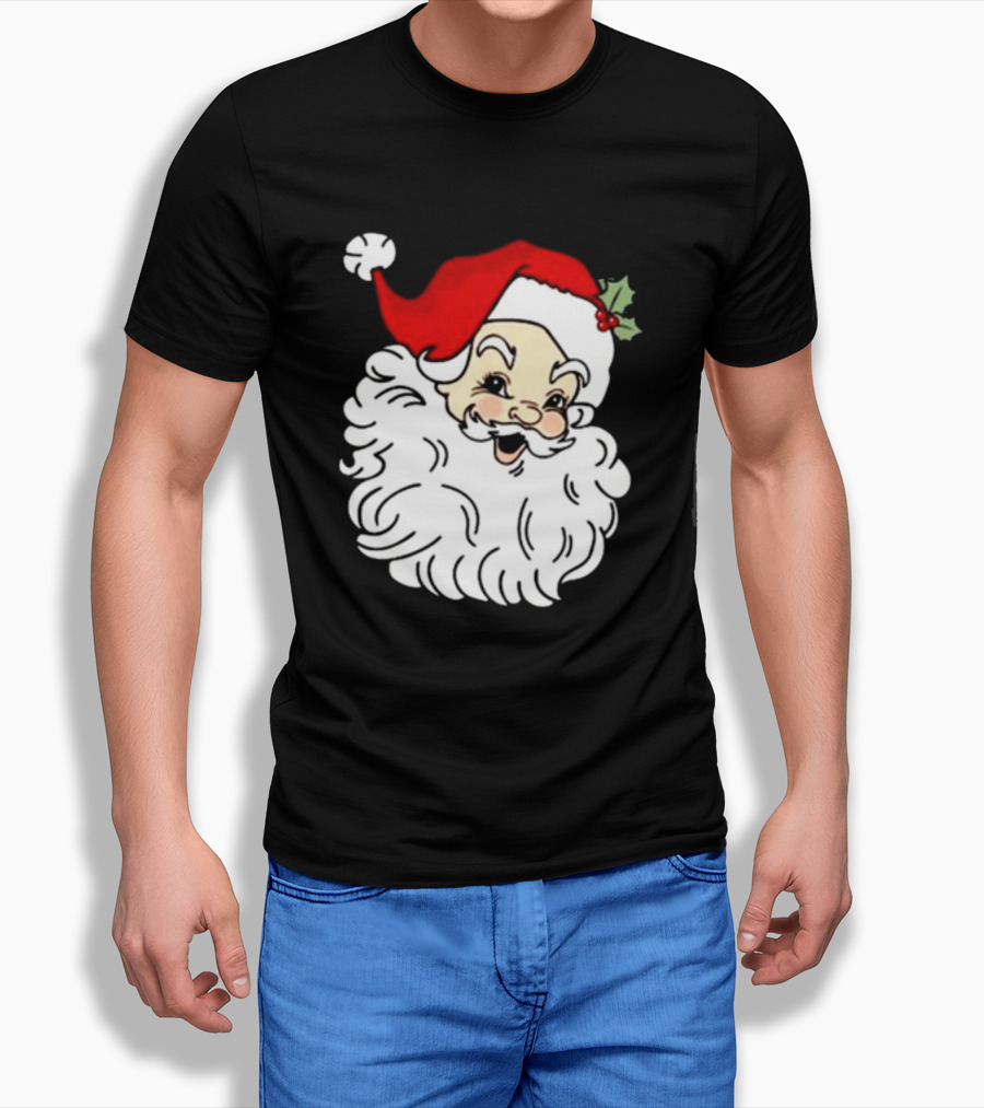 Retro Santa Christmas Holly Jolly Icon 3 4 T-Shirt