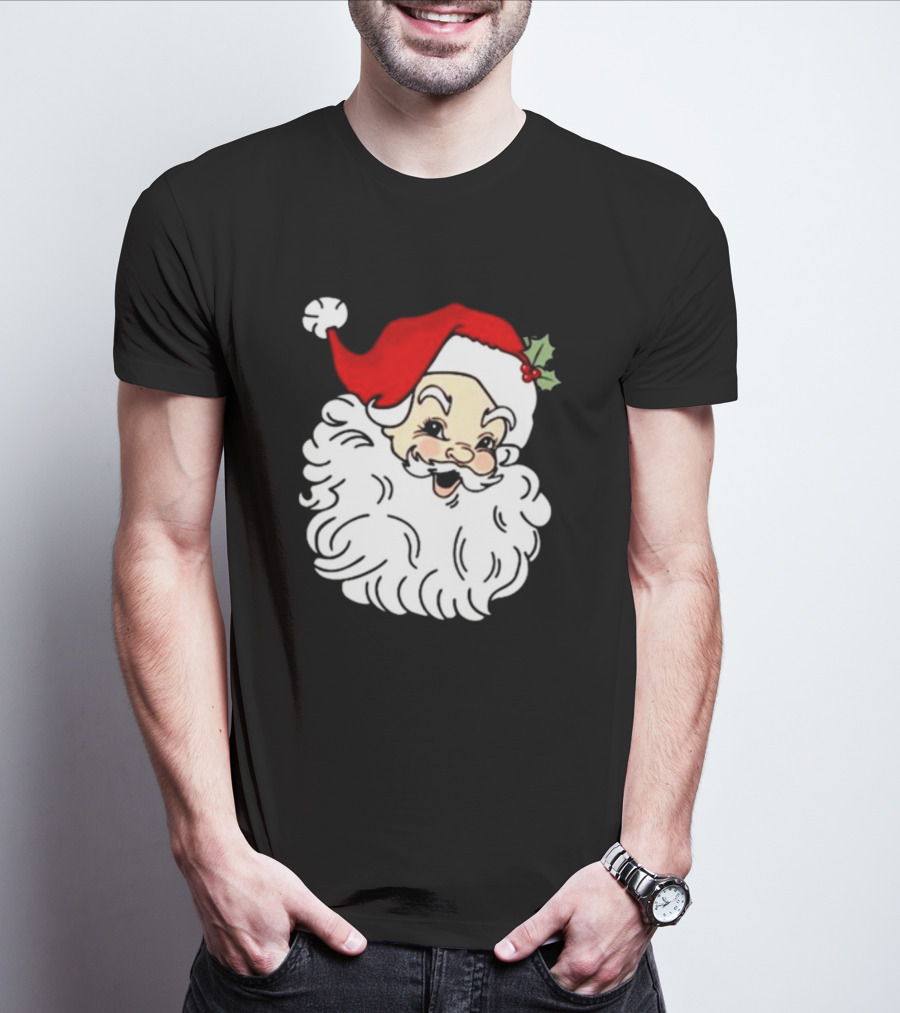 Retro Santa Christmas Holly Jolly Icon 3 4 T-Shirt