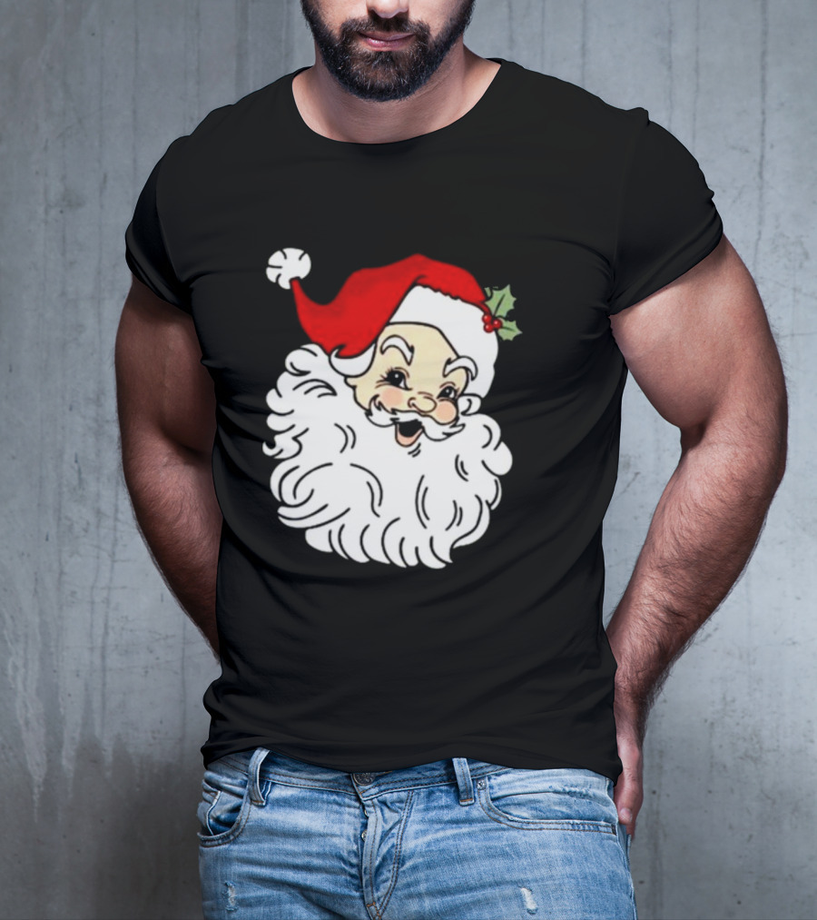 Retro Santa Christmas Holly Jolly Icon 3 4 T-Shirt