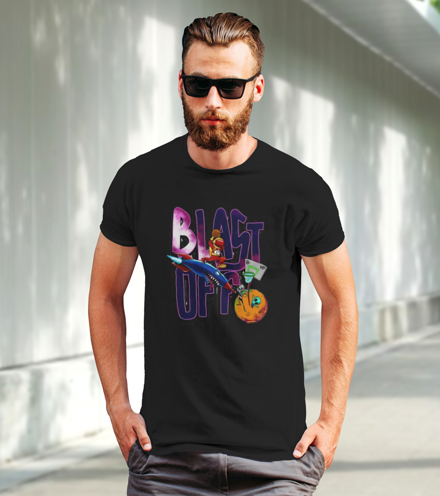 Blast Off Basketball Rocket Dunk Sports Fan T-Shirt