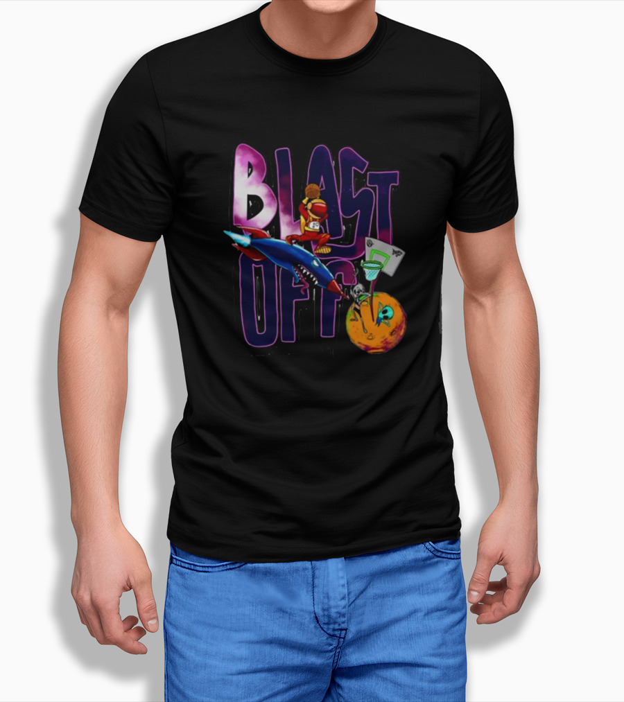 Blast Off Basketball Rocket Dunk Sports Fan T-Shirt