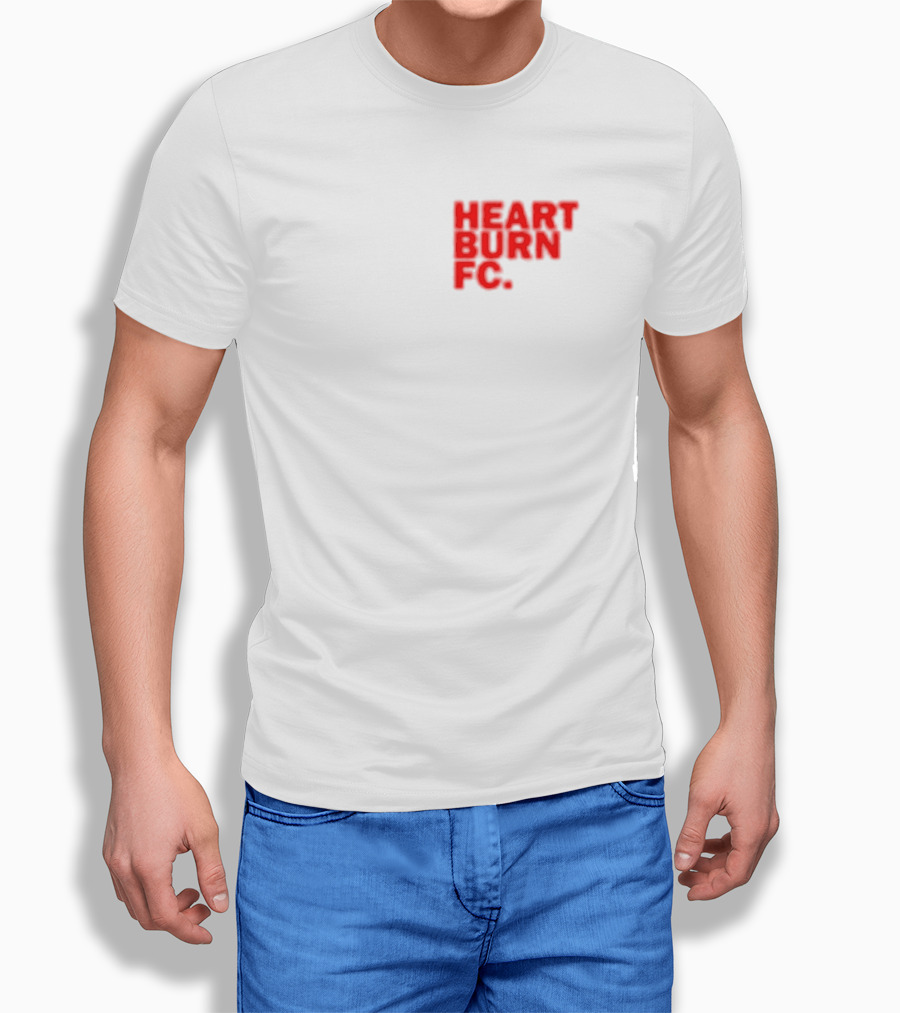 Redmancdesigns Heartburn FC Bold Red Text Minimalist T-Shirt