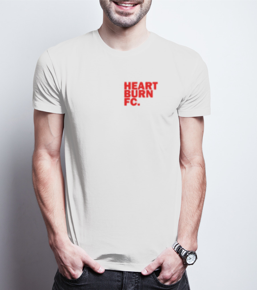 Redmancdesigns Heartburn FC Bold Red Text Minimalist T-Shirt
