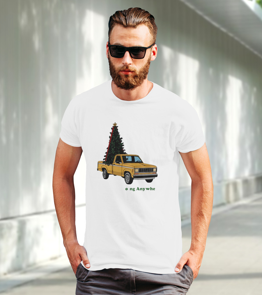 Yellow Truck With Christmas Tree Going Anywhere T-Shirt