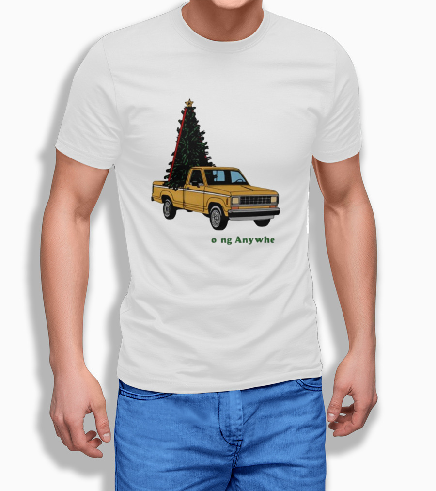 Yellow Truck With Christmas Tree Going Anywhere T-Shirt