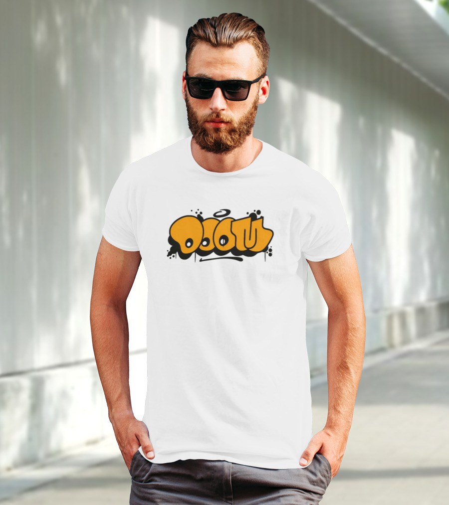 Gasdrawls Doom Throw Black And Gold Bubble Lettering T-Shirt
