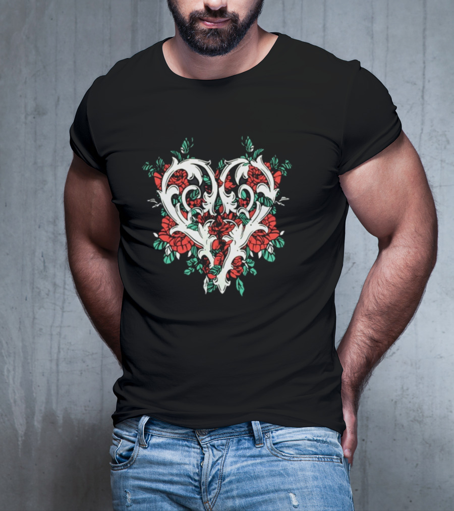Ricky Olson Gothic Floral Heart T-Shirt