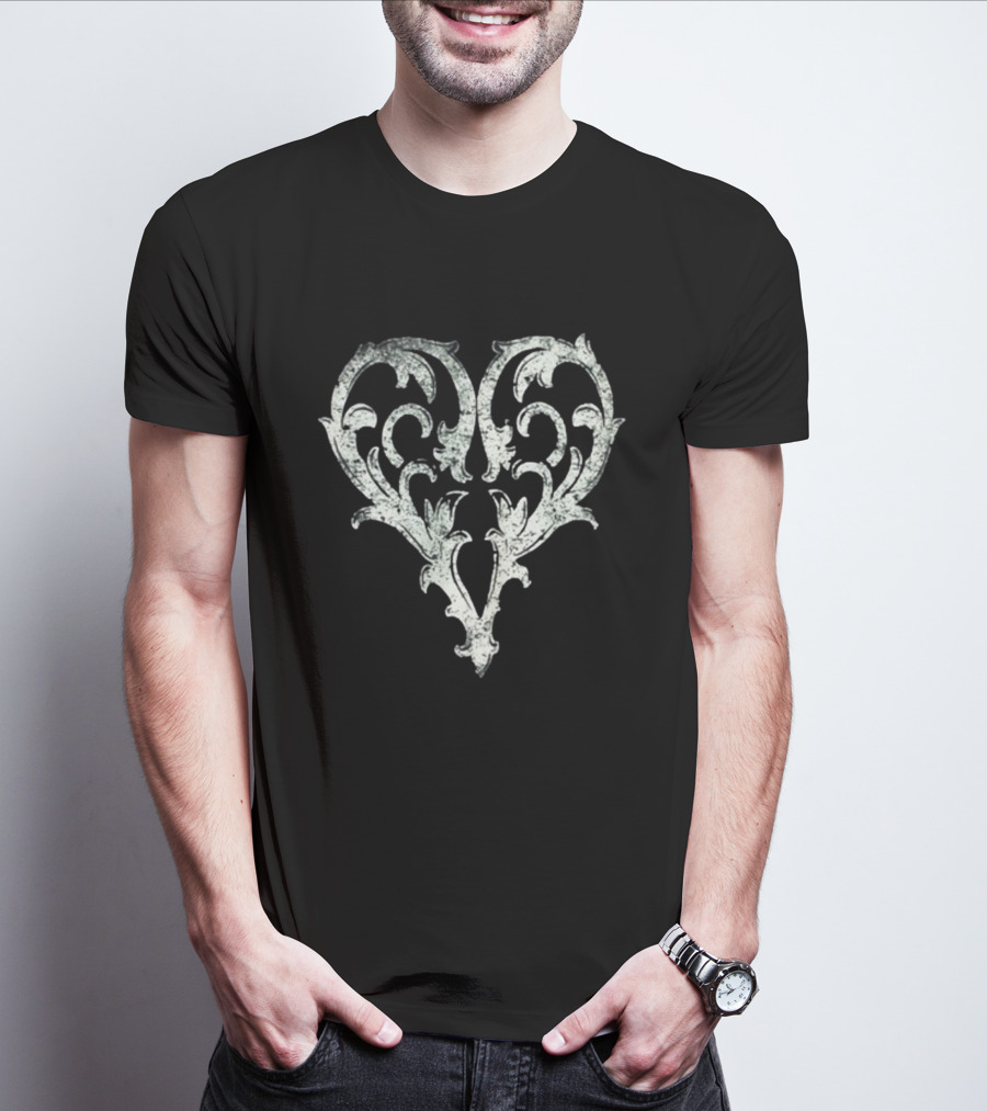 Ricky Olson Grunge Ornate Heart T-Shirt