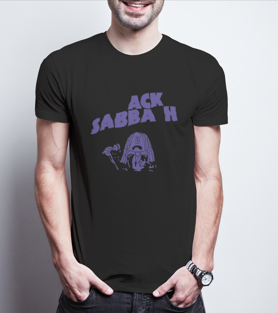 Thornwolfart Ack Sabbath Cartoon Character Holding Microphone T-Shirt