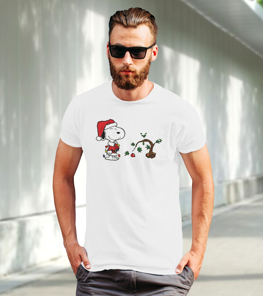 Snoopy Santa Christmas Tree Merry Christmas T-Shirt