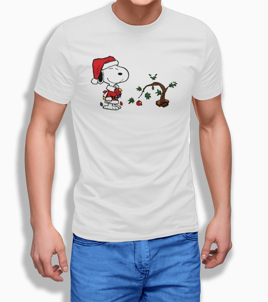 Snoopy Santa Christmas Tree Merry Christmas T-Shirt