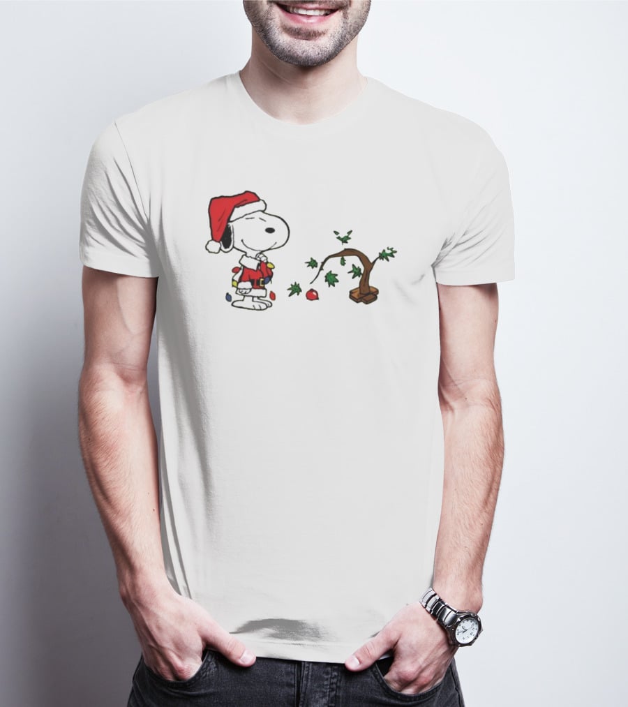 Snoopy Santa Christmas Tree Merry Christmas T-Shirt