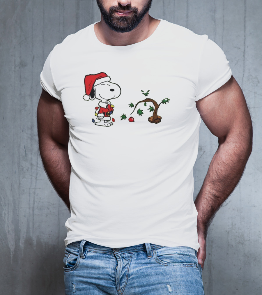 Snoopy Santa Christmas Tree Merry Christmas T-Shirt