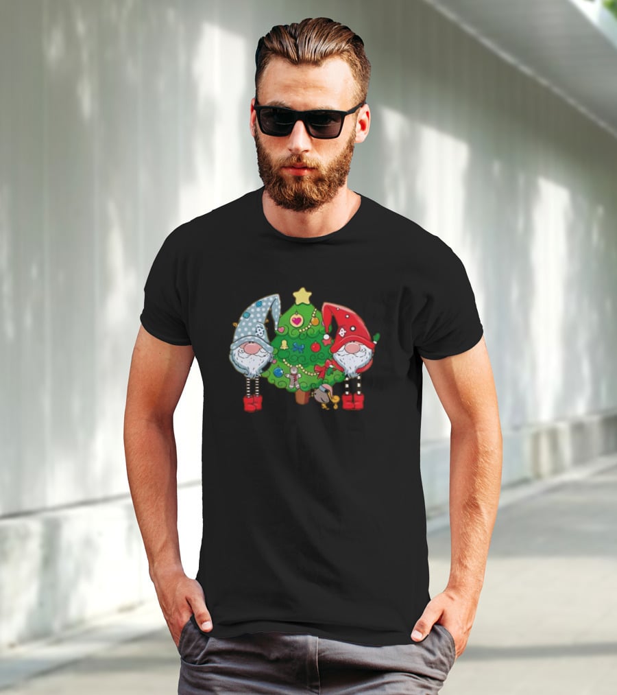 Christmas Gnomes With Festive Tree Ornaments T-Shirt