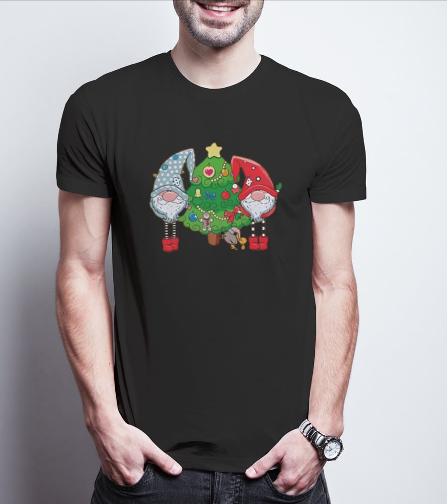 Christmas Gnomes With Festive Tree Ornaments T-Shirt