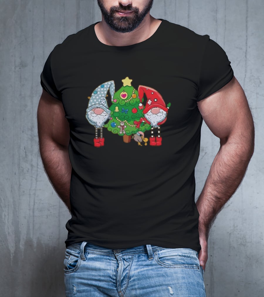 Christmas Gnomes With Festive Tree Ornaments T-Shirt