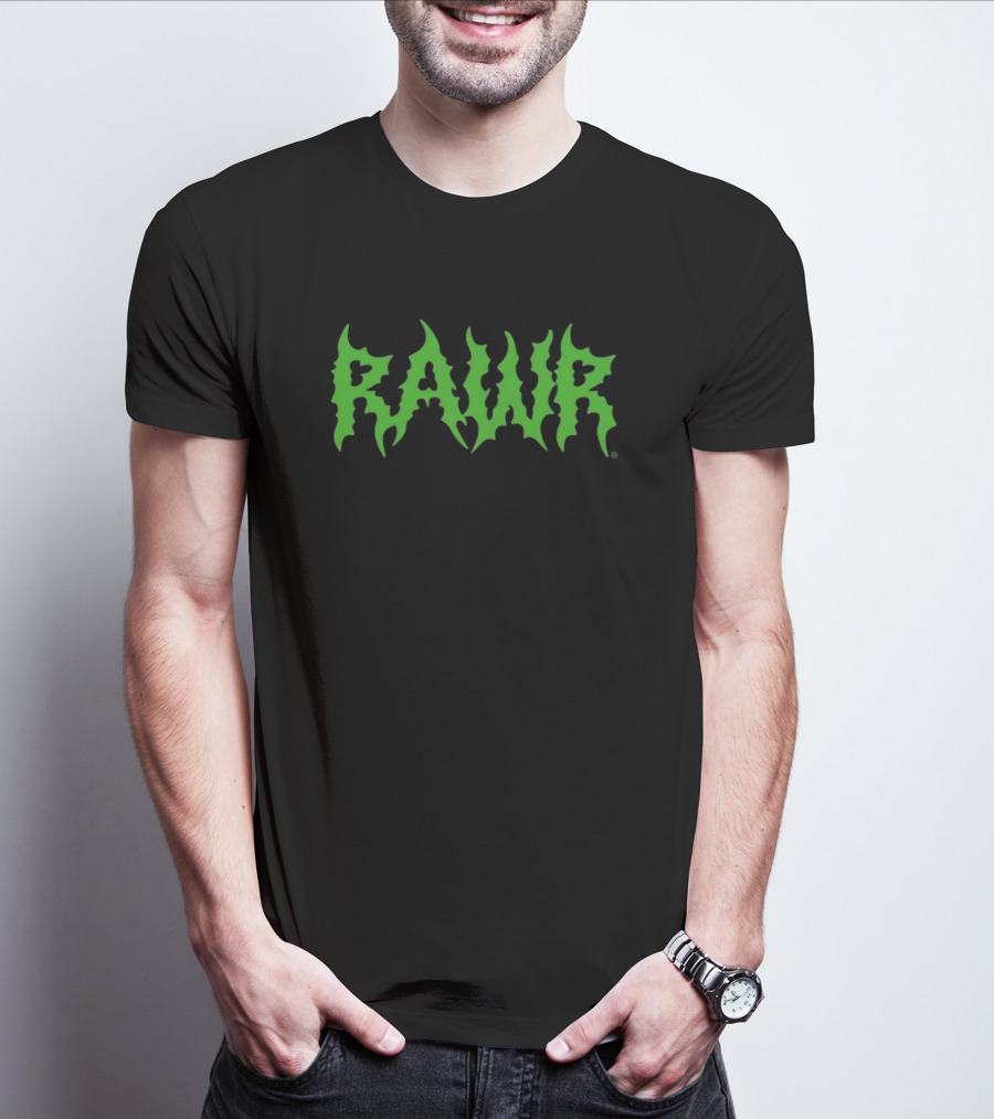 Izzzyzzzart Green Rawr Monster Font T-Shirt