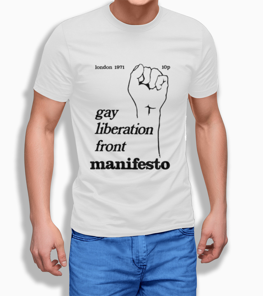 London 1971 10p Gay Liberation Front Manifesto T-Shirt
