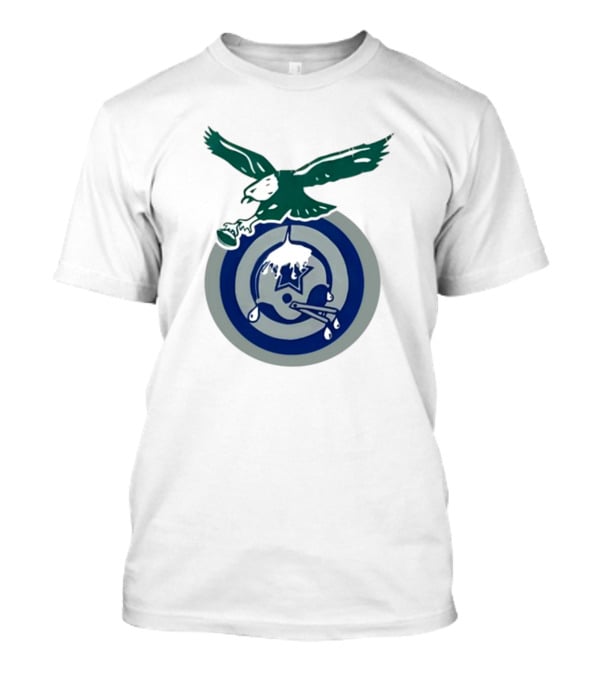 Philadelphia Eagles Bird Dropping Football On Dallas Cowboys Star T-Shirt