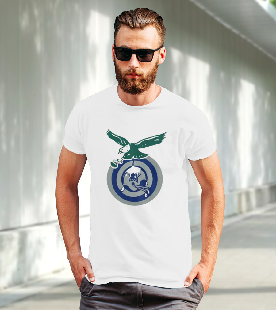 Philadelphia Eagles Bird Dropping Football On Dallas Cowboys Star T-Shirt