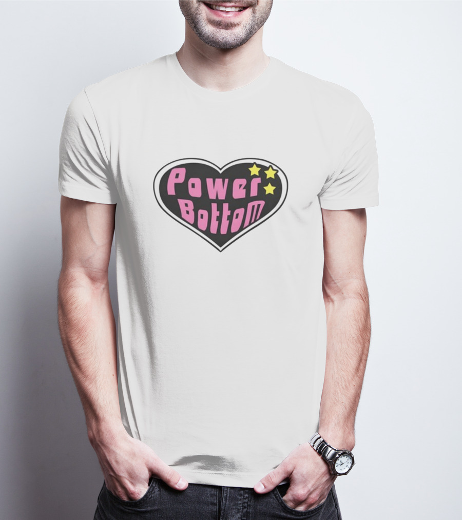 Power Bottom Heart Three Stars T-Shirt