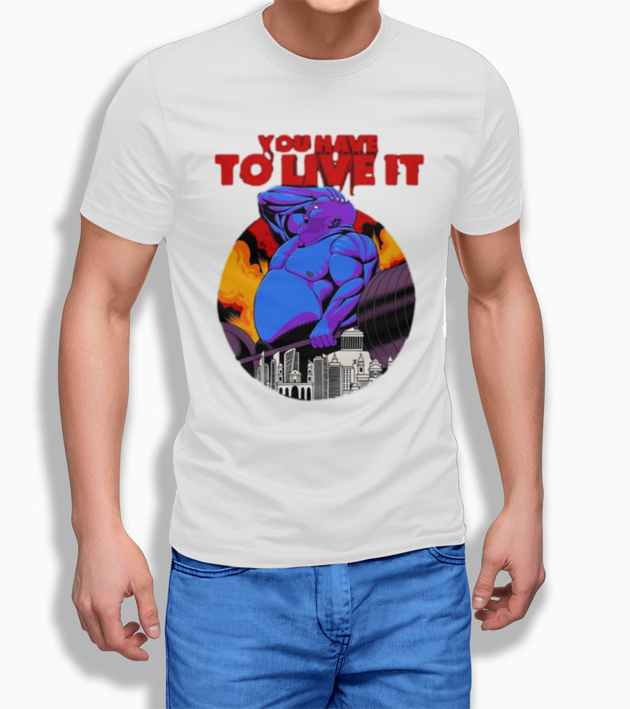 You Have To Live It Kyriakos Grizzly Bodybuilder Cityscape Powerlifting T-Shirt