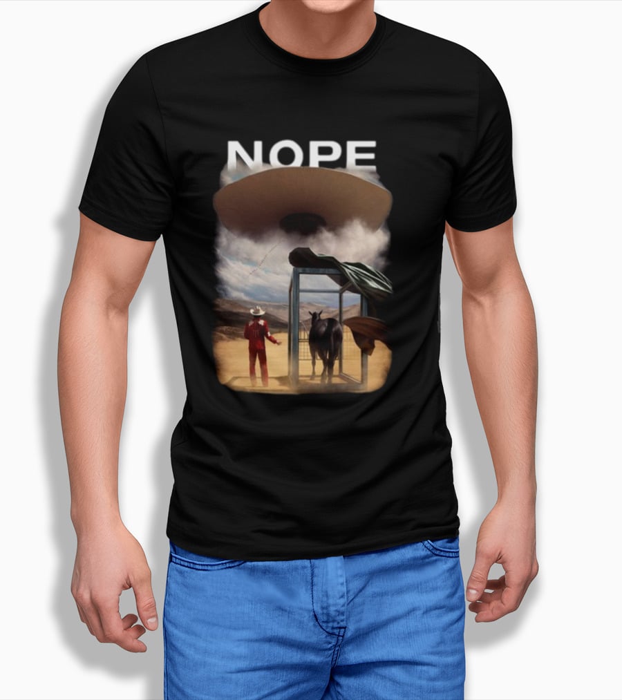 NOPE The Star Lasso Experience With UFO Above Cow And Cowboy T-Shirt