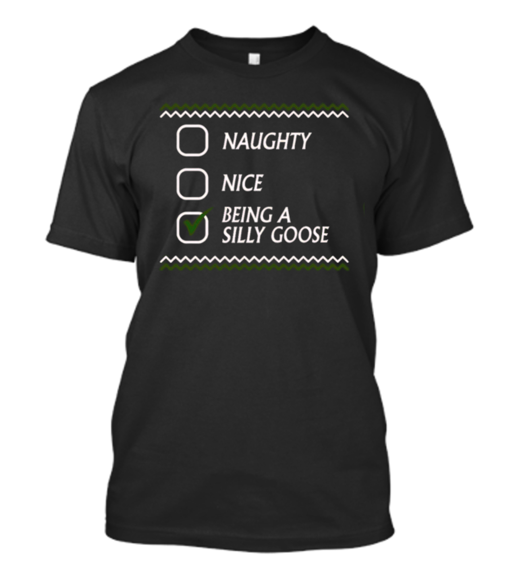Naughty Nice Being A Silly Goose Checked T-Shirt
