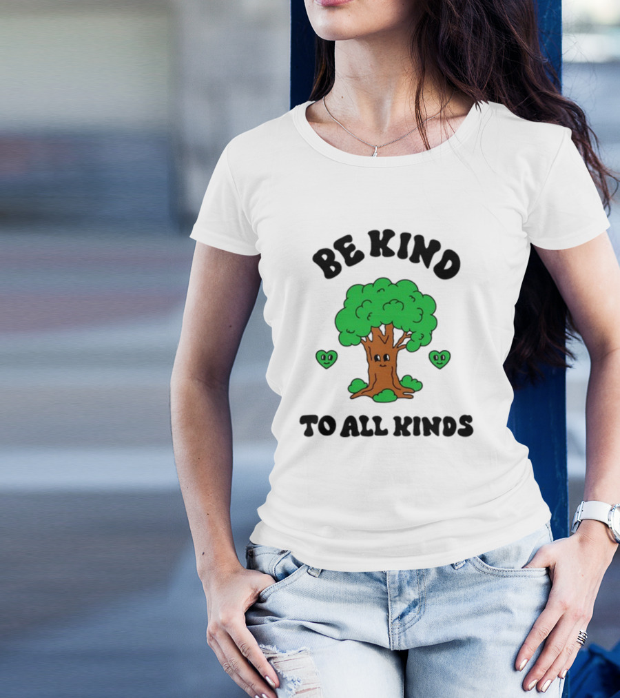 Sid The Visual Kid Be Kind To All Kinds With Smiling Tree And Hearts T-Shirt
