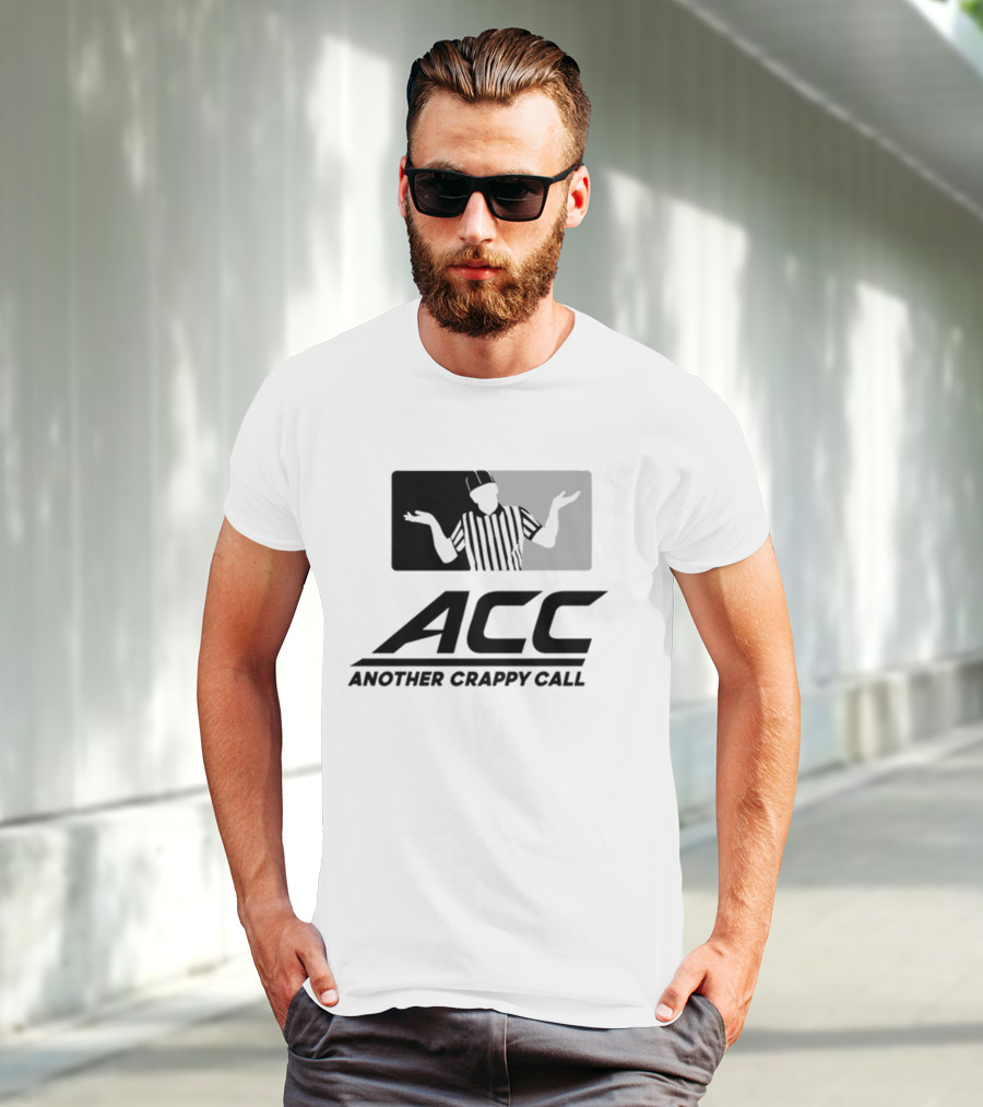 Locked On Canes ACC Another Crappy Call Referee Shrugging Football Humor T-Shirt