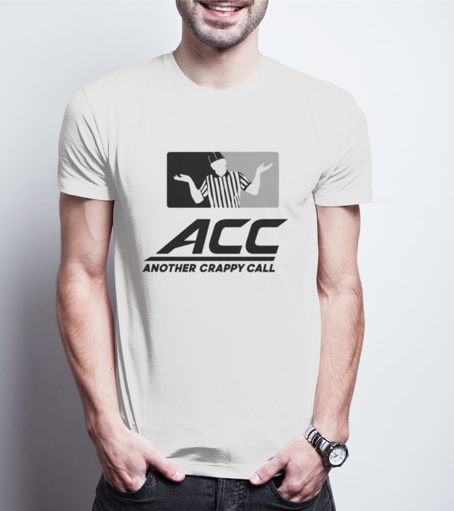 Locked On Canes ACC Another Crappy Call Referee Shrugging Football Humor T-Shirt