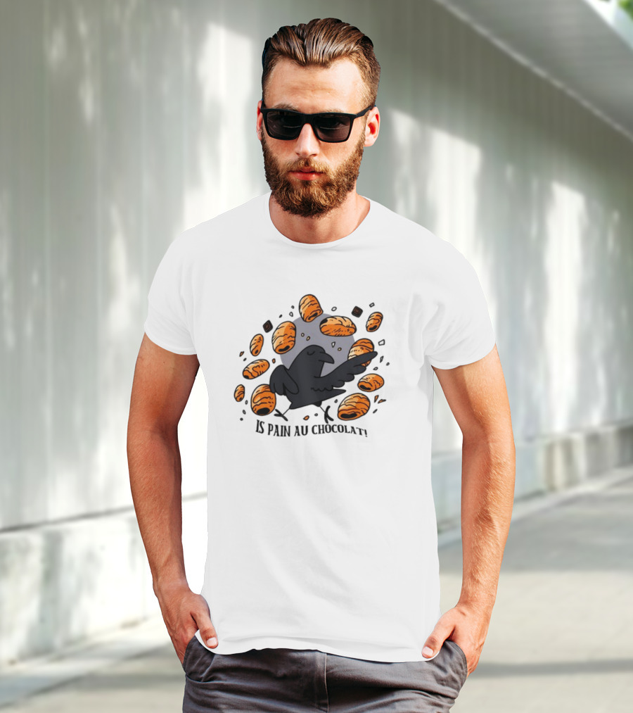 Bird Surrounded By Pain Au Chocolat Pastries T-Shirt