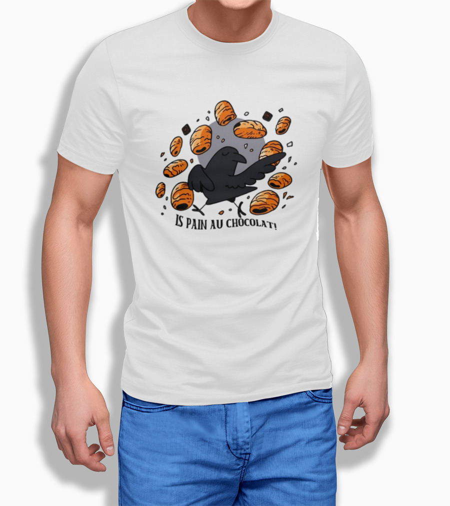 Bird Surrounded By Pain Au Chocolat Pastries T-Shirt