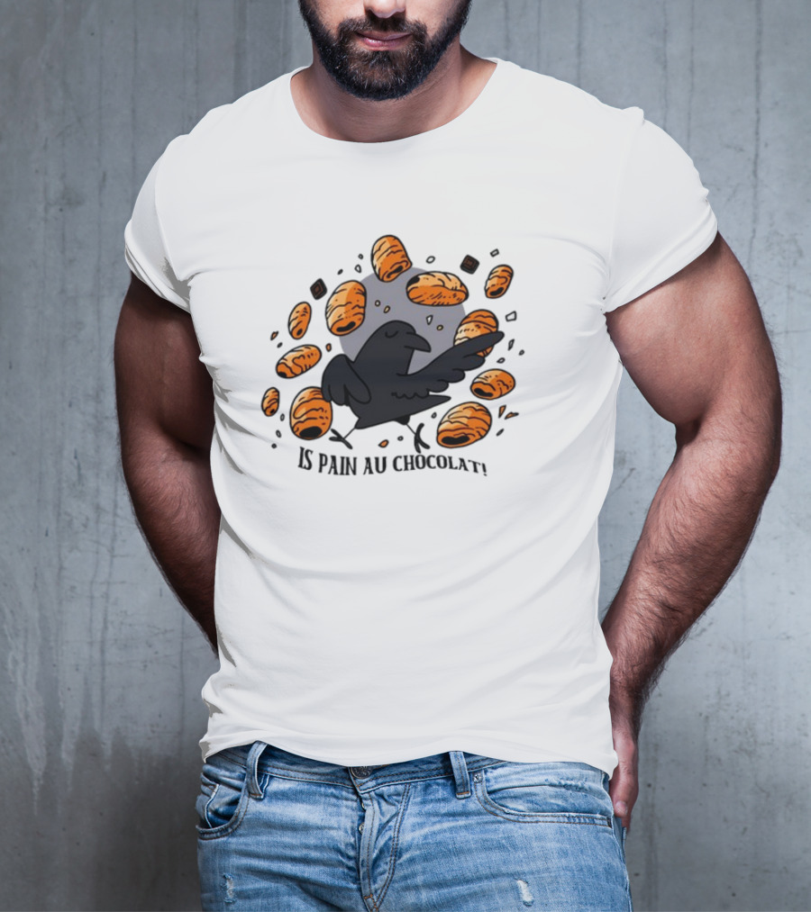 Bird Surrounded By Pain Au Chocolat Pastries T-Shirt