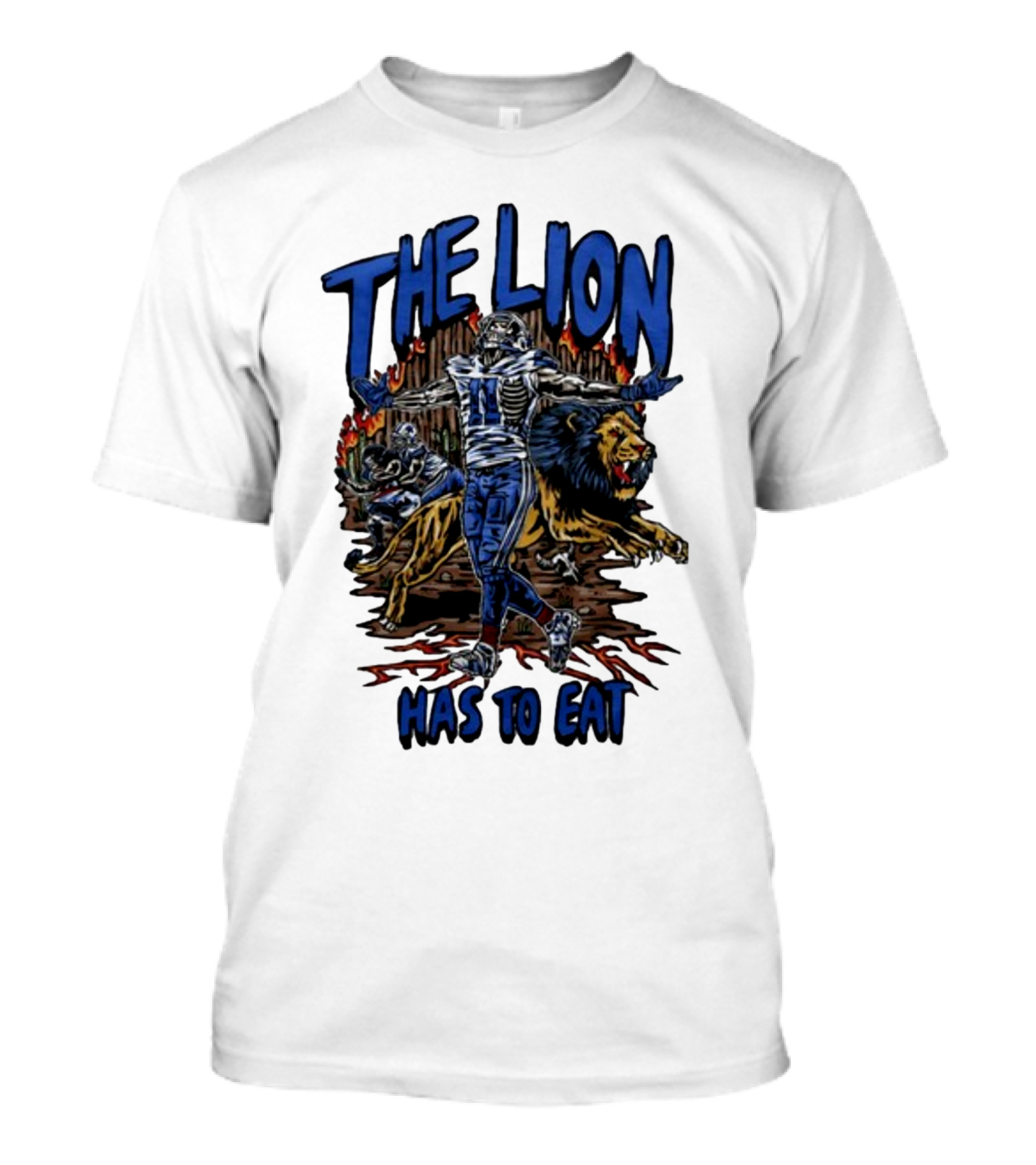 The Lion Has To Eat Retros Themed Football Warrior T-Shirt