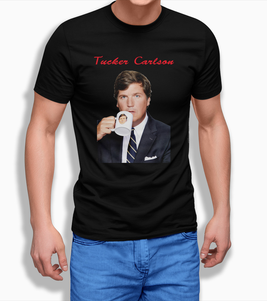 Tucker Carlson Drinking From A Personalized Mug T-Shirt