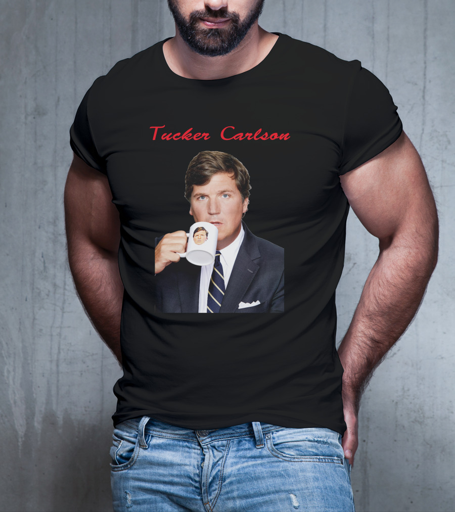 Tucker Carlson Drinking From A Personalized Mug T-Shirt